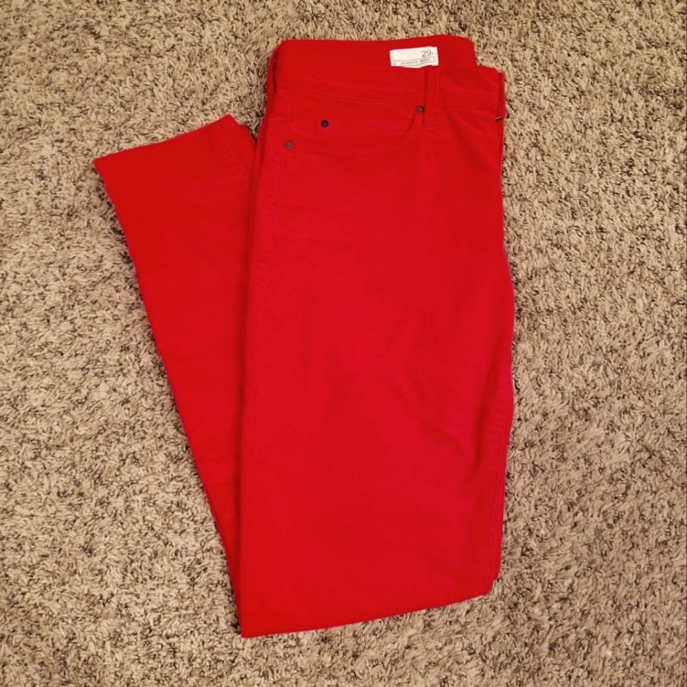 Gap Red Corduroy Pants 1969 Legging Jean Size 29r